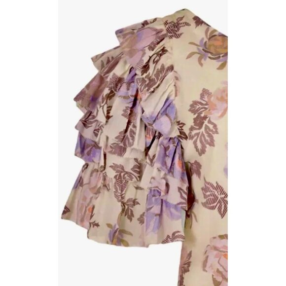 Magali Pascal Desa Black One-Shoulder Ruched Ruffled Top – NEW Size Small - Picture 8 of 9